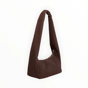 Baggu nylon meringue bag, dark brown, short top handles
