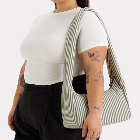 Baggu Nylon Meringue Bag - Sage Stripe