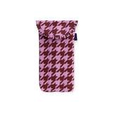 Baggu Puffy Glasses Case - Pink Houndstooth