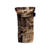 The Baggu Glasses Sleeve - Photo Forest, made from recycled nylon with a camouflage design, includes a handy flap closure set against a white backdrop.