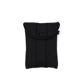 Baggu puffy tablet case, black, with top flap and embossed logo patch