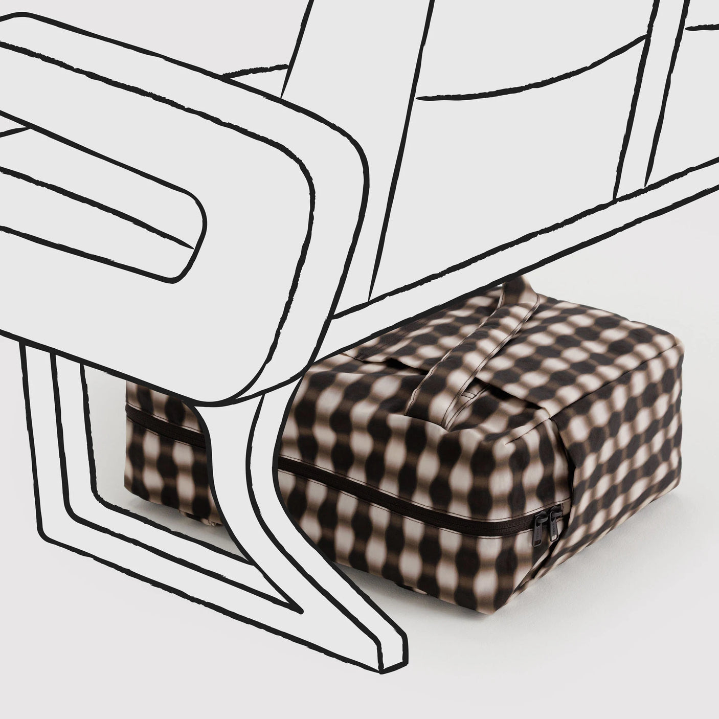 Baggu Small Cloud Carry-on - Blurred Gingham