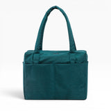 Baggu small carry-on tote in deep teal with top handles and front pocket