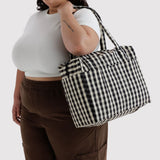 Baggu Small Cloud Carry-on - Black and Cream Gingham