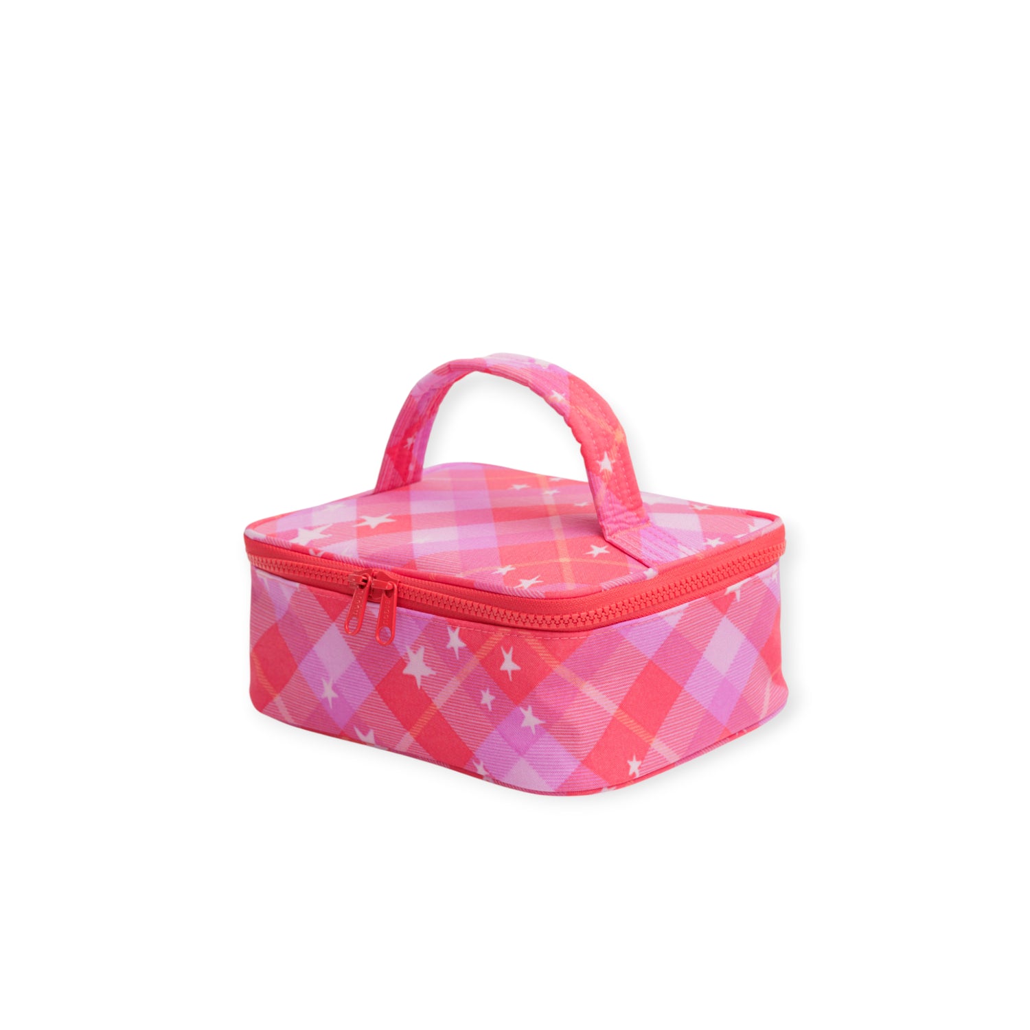 Baggu Small Cosmetic Case - Pink Star Plaid