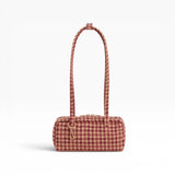Baggu Small Bowler Bag - Tan Houndstooth