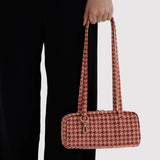 Baggu Small Bowler Bag - Tan Houndstooth