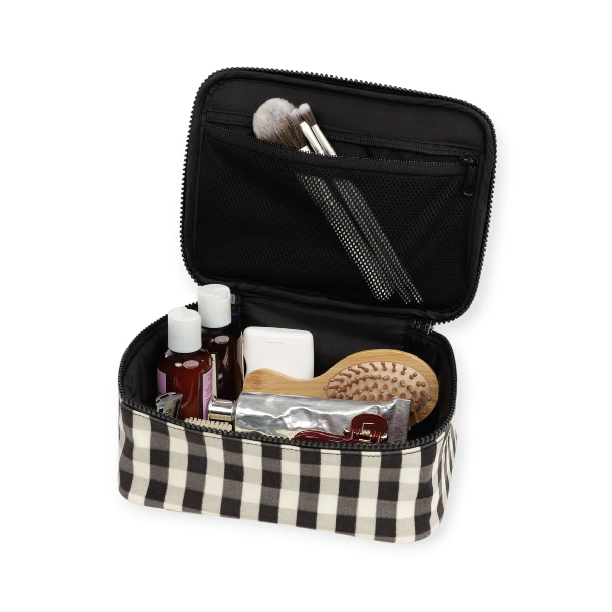 Baggu Small Cosmetic Case - Black & Cream Gingham