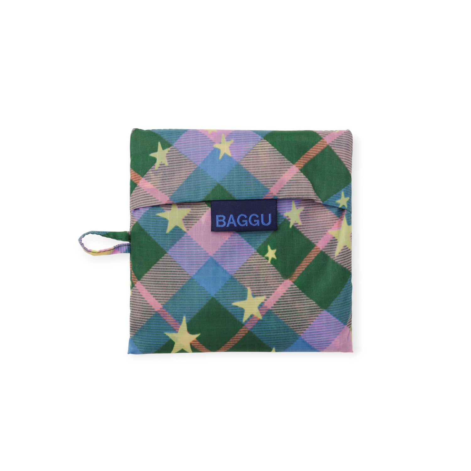 Standard Baggu Bag - Green Star Plaid