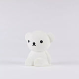 A 15cm Boris Bear Miffy Night Light, featuring a small white figurine with black eyes and nose, is set against a plain white background as part of the delightful Miffy and Friends Light Series.