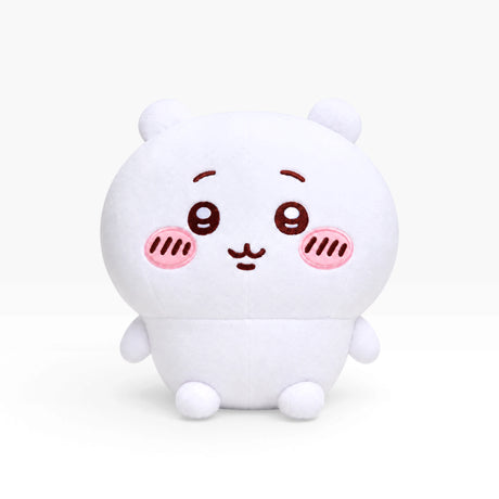 Chiikawa 20cm white plush panda-style character with blushing cheeks and small feet
