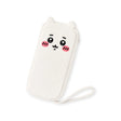 Plush zipper case with cute bear face and dangling strap