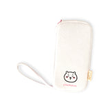 Plush zipper case with strap, Chiikawa character patch on side