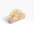 Pastel translucent acrylic claw clip with curved teeth, iridescent finish