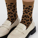 Baggu Crew Socks - Dark Leopard