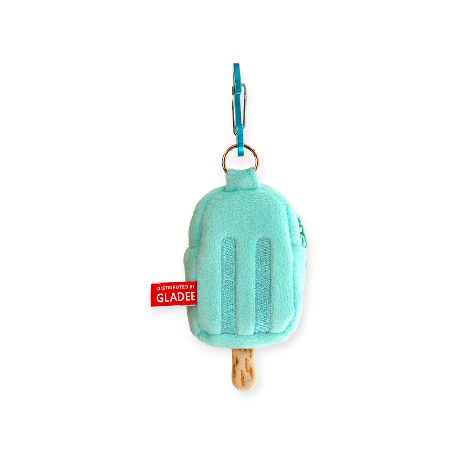 Mint ice-cream earbuds case with brand tag, teal key clip, and zip pouch