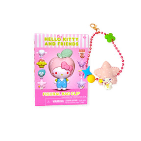 Front view of Hello Kitty Bubble Tea charm with pink bead chain and colorful accessory shown with packaging, gallery 1