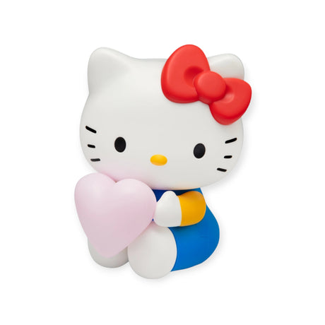 A 16cm Hello Kitty Night Light from the Hello Kitty brand features a cartoon cat with a red bow holding a glowing pink heart, perfectly capturing its whimsical essence.