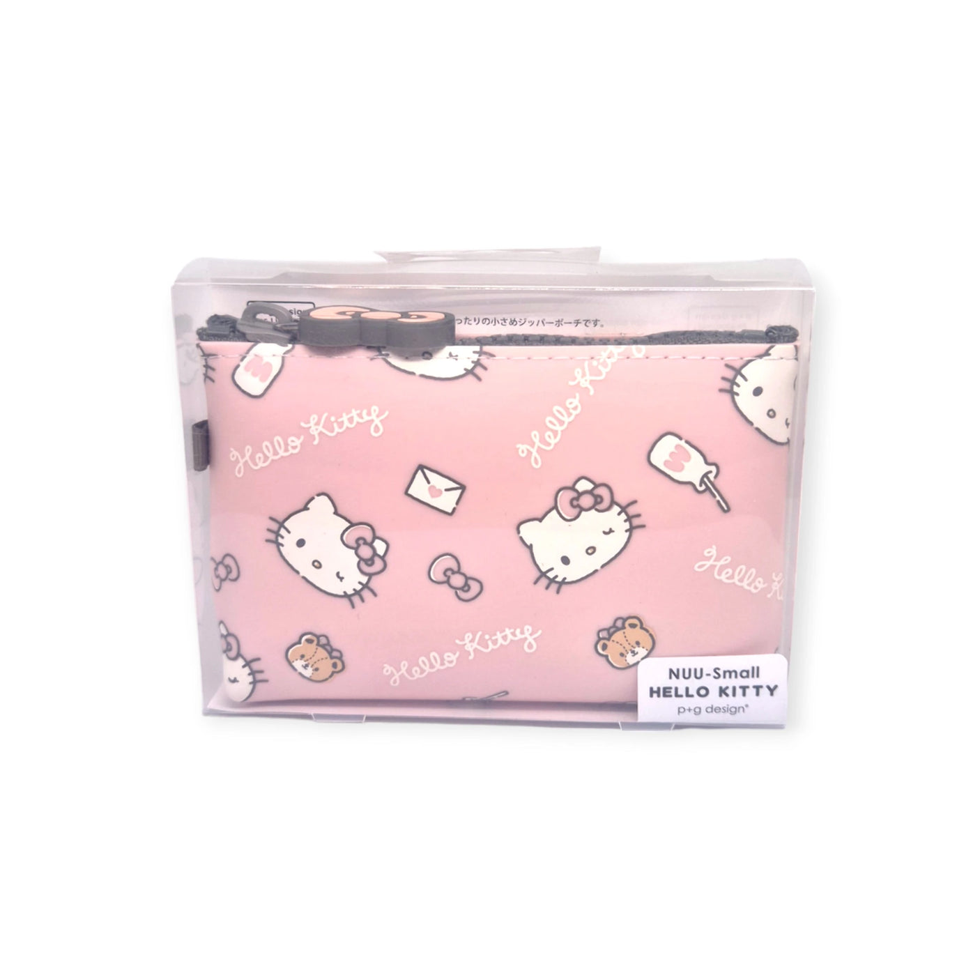 Hello Kitty Zipper Pouch Case: This delightful Hello Kitty-themed small pouch showcases charming illustrations of bows, ice cream, and little bears. Made from durable silicone material, it is packaged in clear wrapping with labels, making it an ideal choice for fans of adorable design.