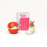 Blind box set with pink door package, rabbit figure in white sneakers, red ball
