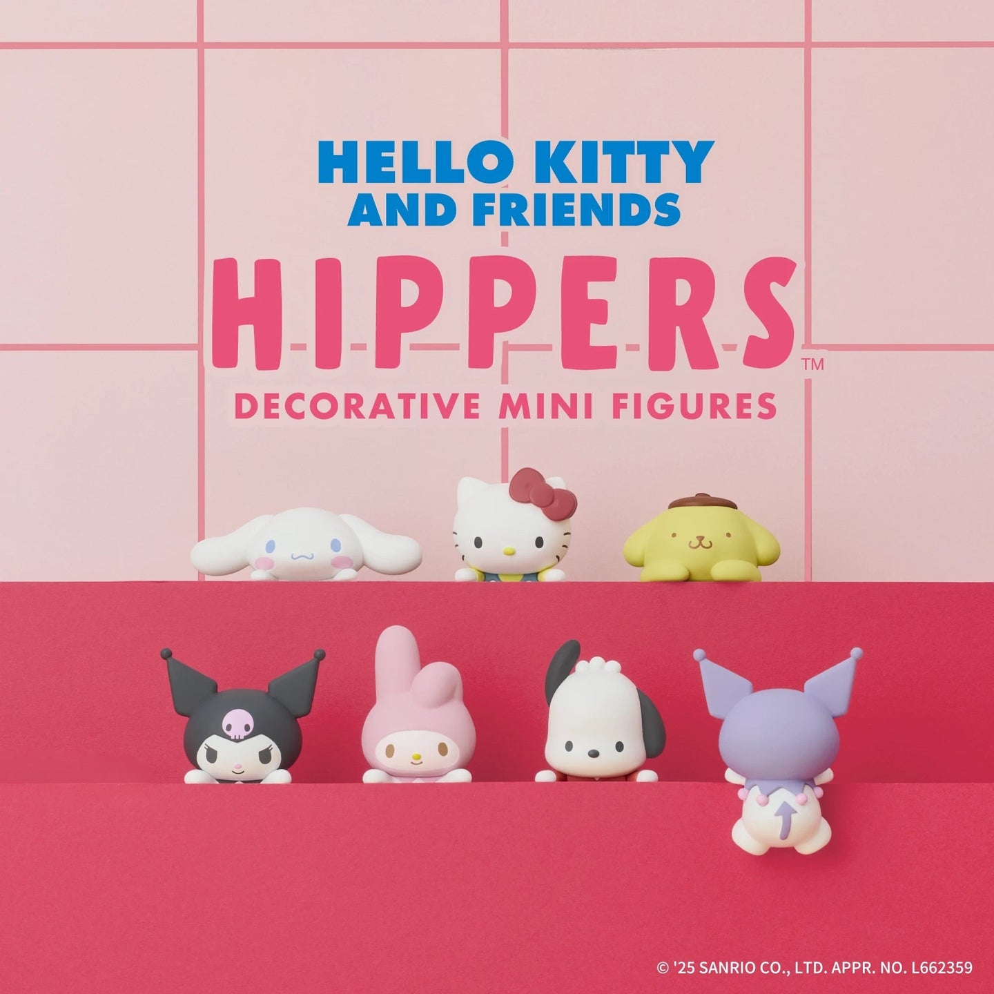 Hello Kitty Hippers decorative mini figures display box with character figurines on front