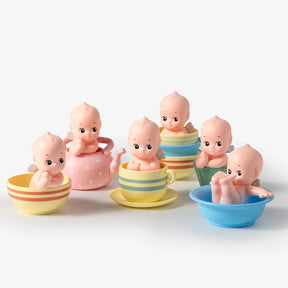 Kewpie In Cups blind box figurines, pink baby characters in colorful cups