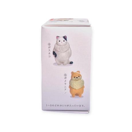 Box labeled in Japanese with illustrations of a cat and dog figurine, featuring miniature animals from the Kyomu Animals Vol.3 Blind Box collection by Kyomu.