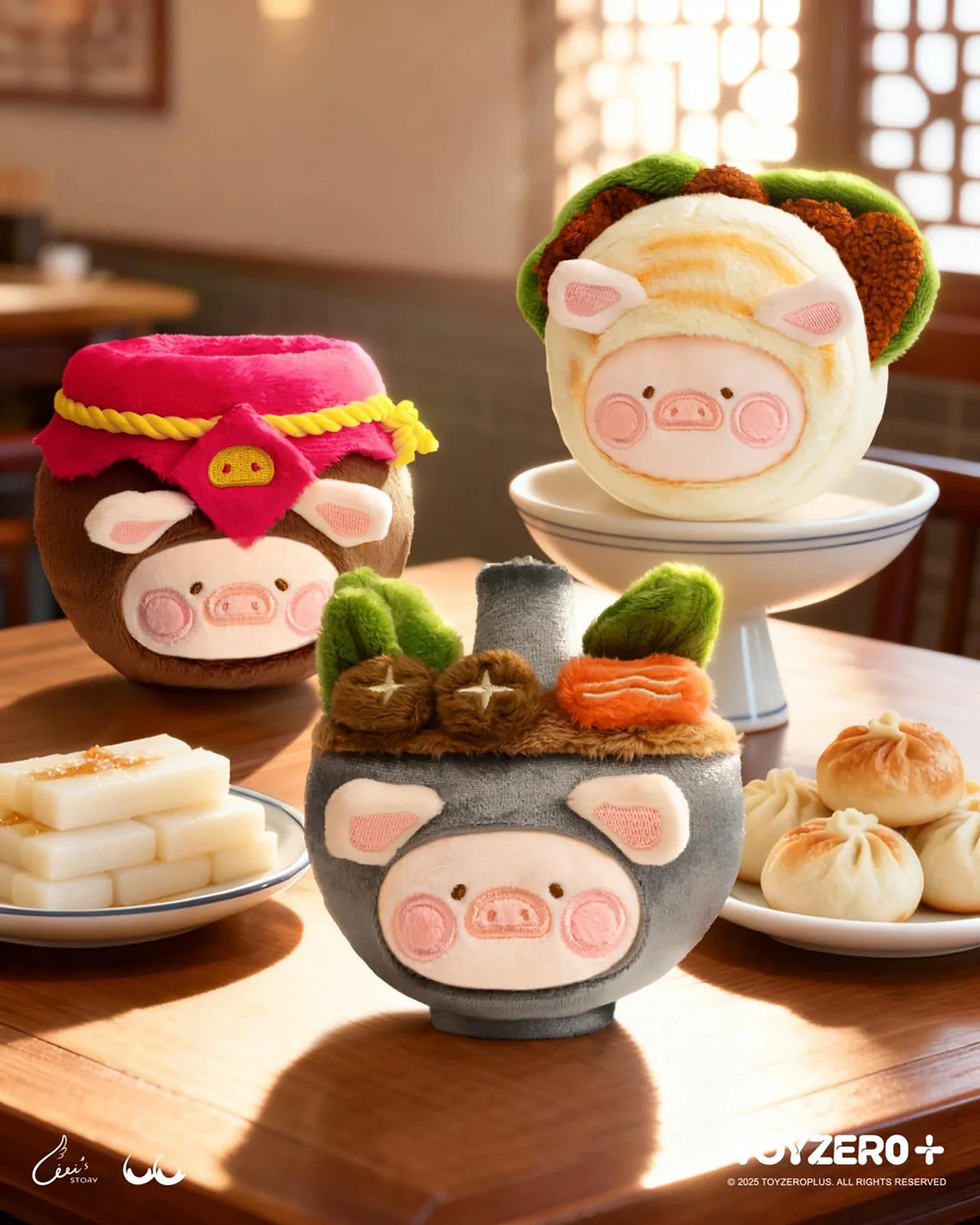 LuLu The Piggy - Dim Sum Food Hunter Keychain Blind Box featuring piggy figures dressed as dim sum items by LuLu The Piggy