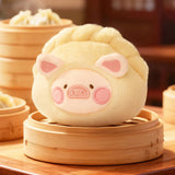 LuLu The Piggy - Dim Sum Food Hunter Keychain Blind Box featuring plush piggy in a pale yellow dumpling costume by LuLu The Piggy