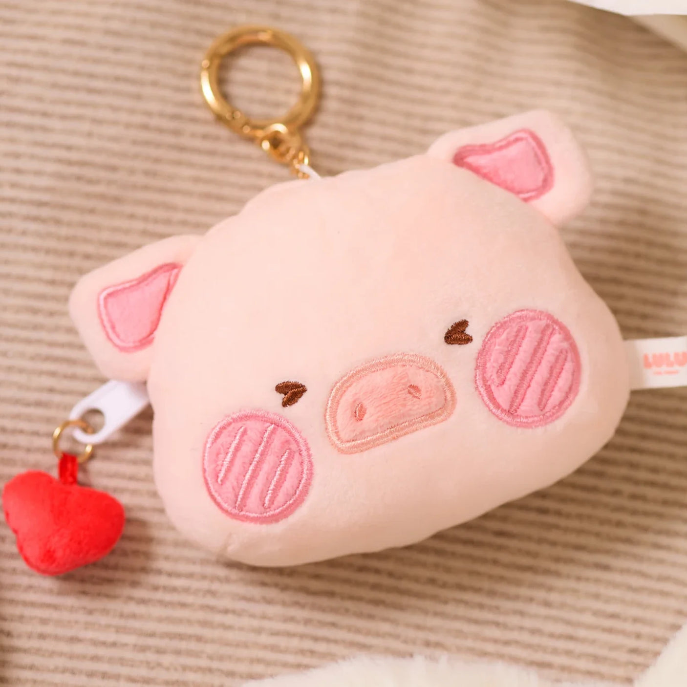 LuLu the Piggy - Heart Pouch Bag Charm