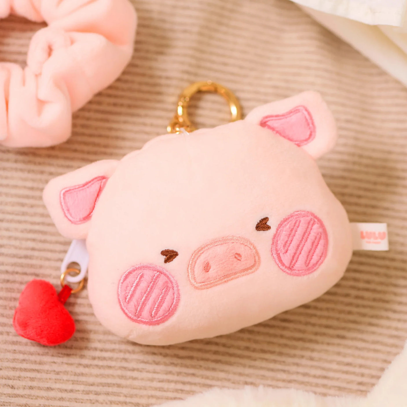 LuLu the Piggy - Heart Pouch Bag Charm