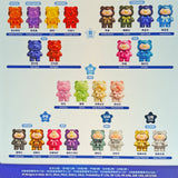 LuLu The Piggy - Mini Teddy Ore Series Blind Bag showing a collection of bear figures in gemstone and mineral textures by LuLu The Piggy
