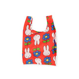 Red baby tote bag with Miffy bunny and flower print