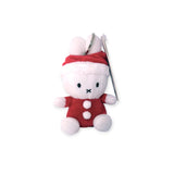 Introducing the Miffy Keychain Plush - Santa 10cm by Miffy: a delightful keychain featuring a white bunny in a festive red Santa outfit and hat. This charming accessory brings holiday cheer while being thoughtfully crafted with recycled PET filling, combining sustainability with an enchanting design.