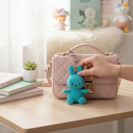 Miffy Corduroy Keychain 10cm - Teal