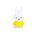 The Miffy Keychain - Classic features a white bunny figurine wearing a yellow shirt, showcasing the charm of timeless colors against a plain white backdrop.