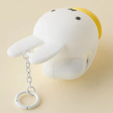 Miffy bunny coin pouch keychain, white plush bunny with metal chain and key ring.