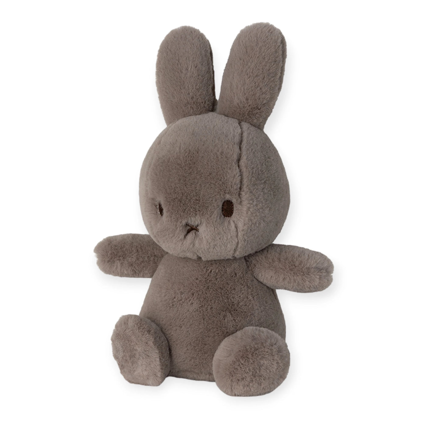 A Cozy Miffy Plush & Gift Box Taupe, measuring 23cm, features a plush rabbit toy with long ears sitting upright on a simple white background, crafted from recycled polyester.