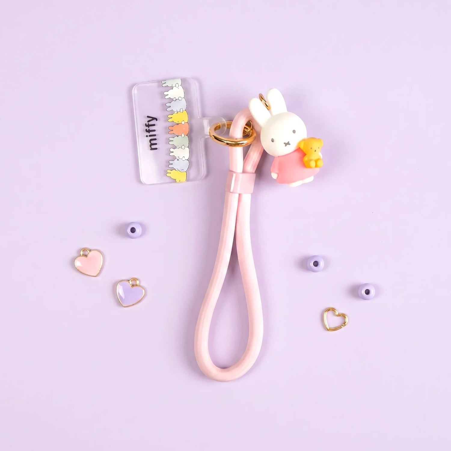 Miffy Pastel Phone Lanyard - Pink Teddy