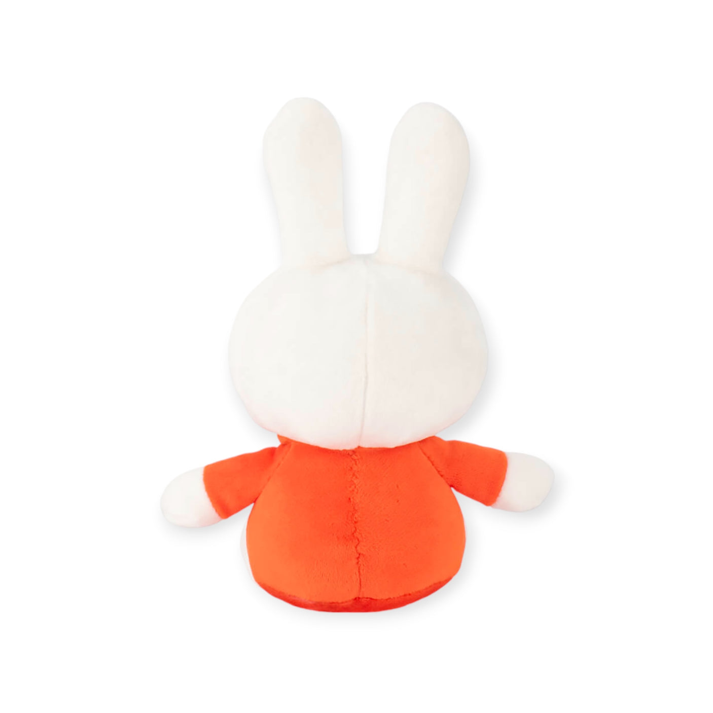 Back view of the Miffy Plush Classic Red, 20cm in size, showcasing its soft and cuddly texture against a plain background.