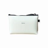 Miffy Bunny Case White - 14cm by Miffy is a white rectangular zippered pouch with a black zipper and strap. It features subtle branding text centered on the front and is inspired by Japanese design, exuding minimalist elegance while offering functional charm.