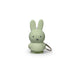 Introducing the Miffy Keychain - Powder from Miffy, a compact keychain featuring a minimalist design in pastel green with a contemporary flair, and equipped with a sturdy metal keyring.