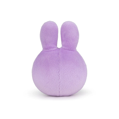 The Miffy Squish Relief Ball - Lilac by Miffy is a round, light purple plush toy with two upright ear-like shapes and eco-friendly filling, perfect for stress relief. Photographed against a plain white background.