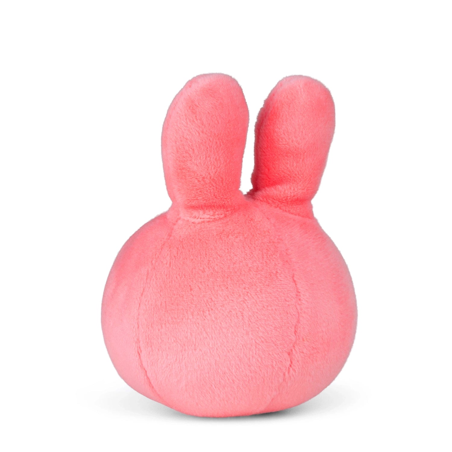 The Miffy Squish Relief Ball - Pink by Miffy is shown from the back on a white background, featuring two upright ear-like shapes—a cute sensory toy ideal for stress relief.