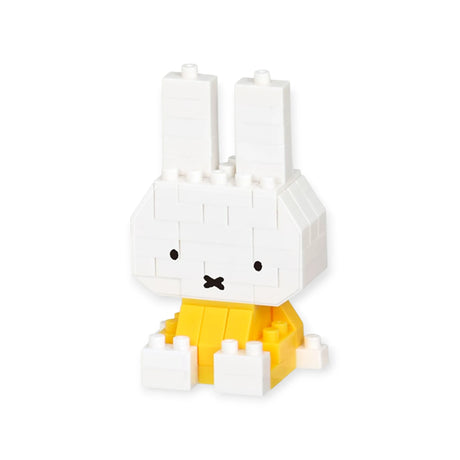 Nanoblock Miffy mini figure in yellow outfit from Blind Bag Vol. 2 shown on white background, gallery image 1