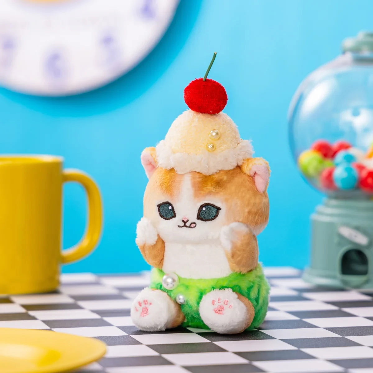 Mofusand Diner Plush Keychain - Cream Soda Nyan