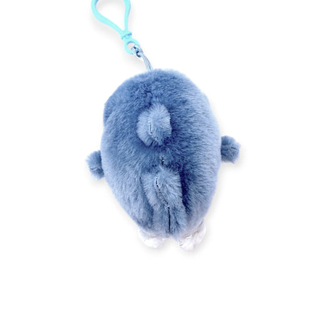The Mofusand Shark Nyan Bag Charm is a plush blue animal keychain with a tail, small legs, and a blue clip—perfect as a cute accessory from the Mofusand brand.