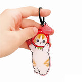 Mofusand Strawberry Cat Keychain