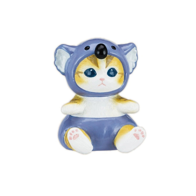 Explore the enchanting Mofusand Mini Figure from Vol 4 (Orange) Blind Box—a delightful figurine showcasing a kitten dressed in an adorable purple koala costume with its paws visible. This charming collectible may just be your next surprise from Mofusand!