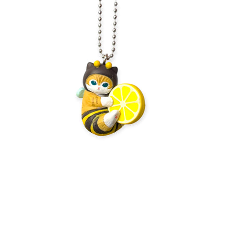 Bumblebee character keychain with lemon slice charm